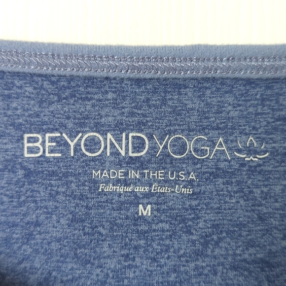 Beyond Yoga Spacedye In The Mix Slim Fit Cropped Long Sleeve Athletic Top Blue M - Picture 4 of 12